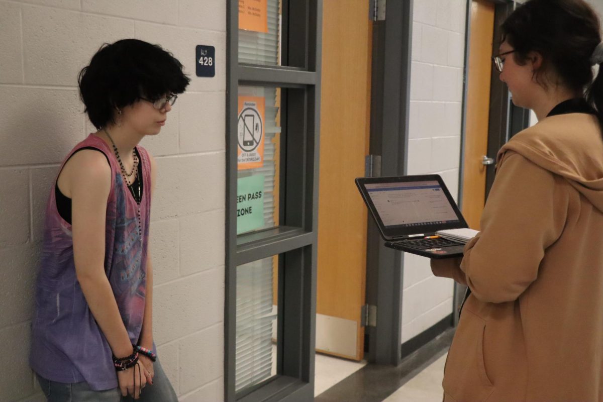 Sophomore Katie Bush interviews Sophomore Elijah Kirtley about his summer plans.