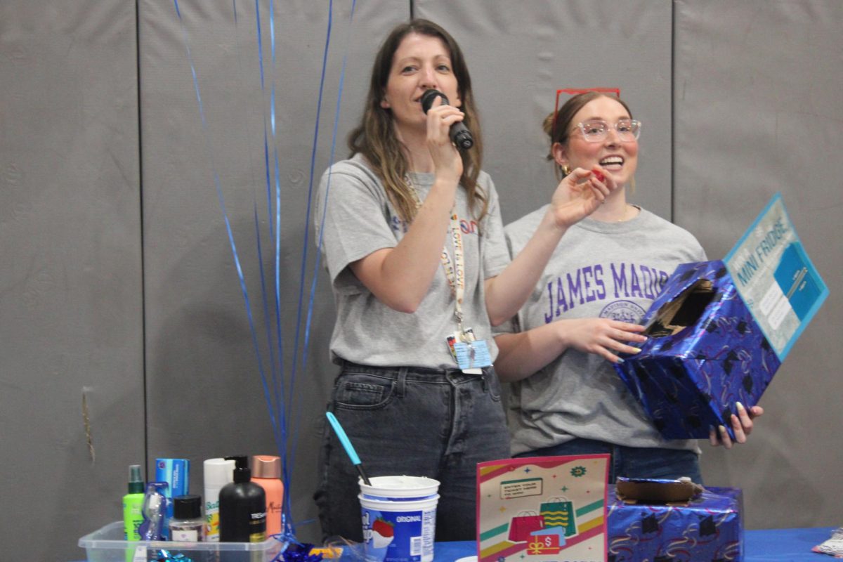 Ms.greek is in charge of calling the seniors who won in the raffle