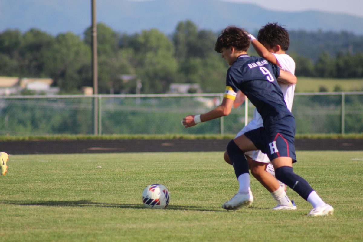 Eighth Grader Leo Kurtz goes after the ball.