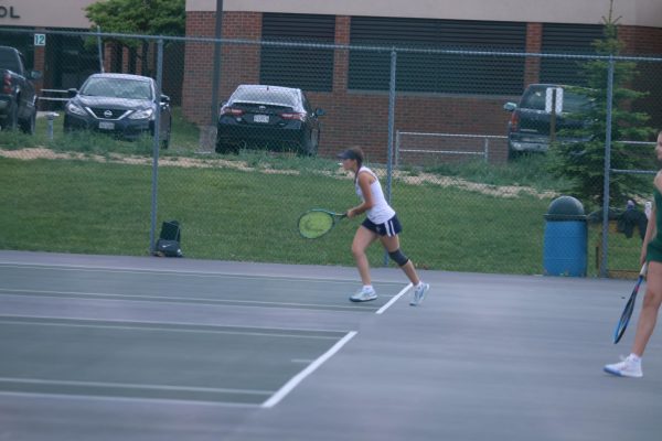 Sequoia getting ready to hit the ball back over the net