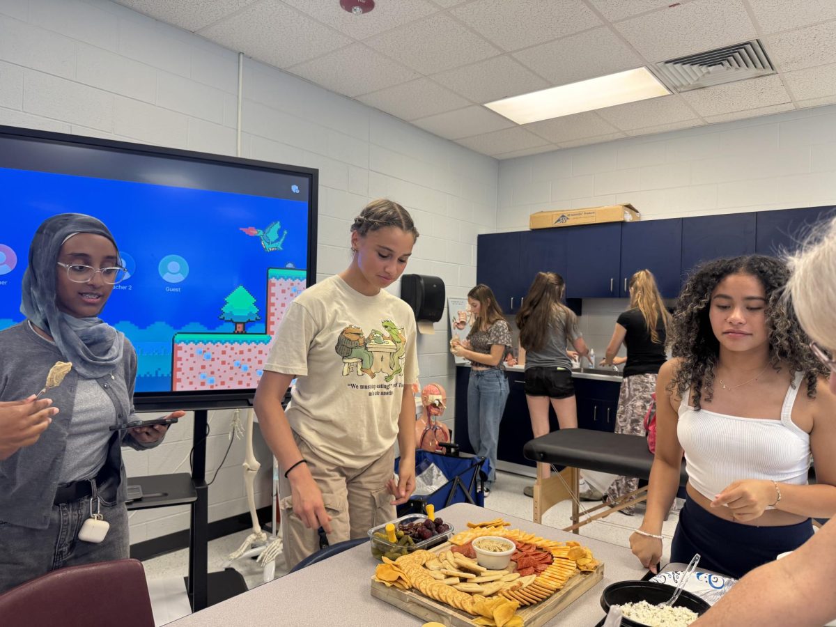 Intro to Healthcare brought food for their nutrition unit. 