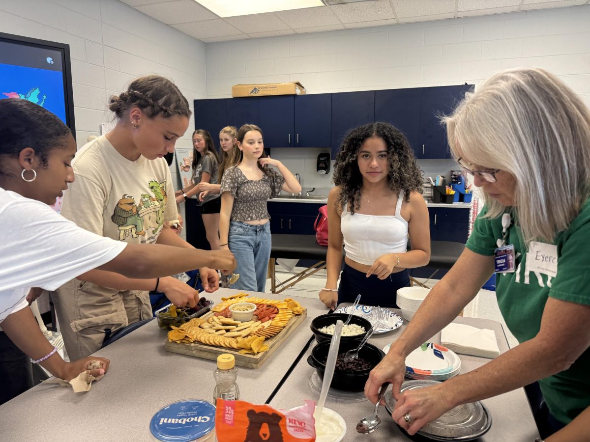 Intro to Healthcare brought food for their nutrition unit. 