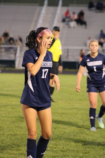 Freshman Danica Doberstein watches for the ball.