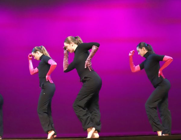 Senior Veronica Gutierrez dances in her piece "Pink Panther" at Valley Dance Showcase.