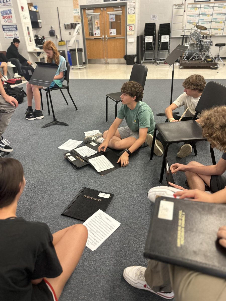 Students discussing plans