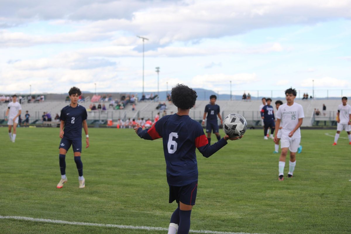 Sophomore Joshua Urbina Jimenez throwing the ball to one of his teammates.