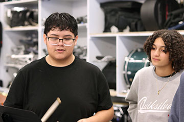 Frankie Ruiz playing snare.