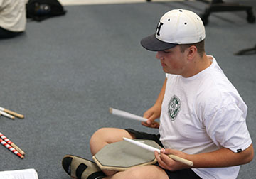 Gram Vass practicing snare.