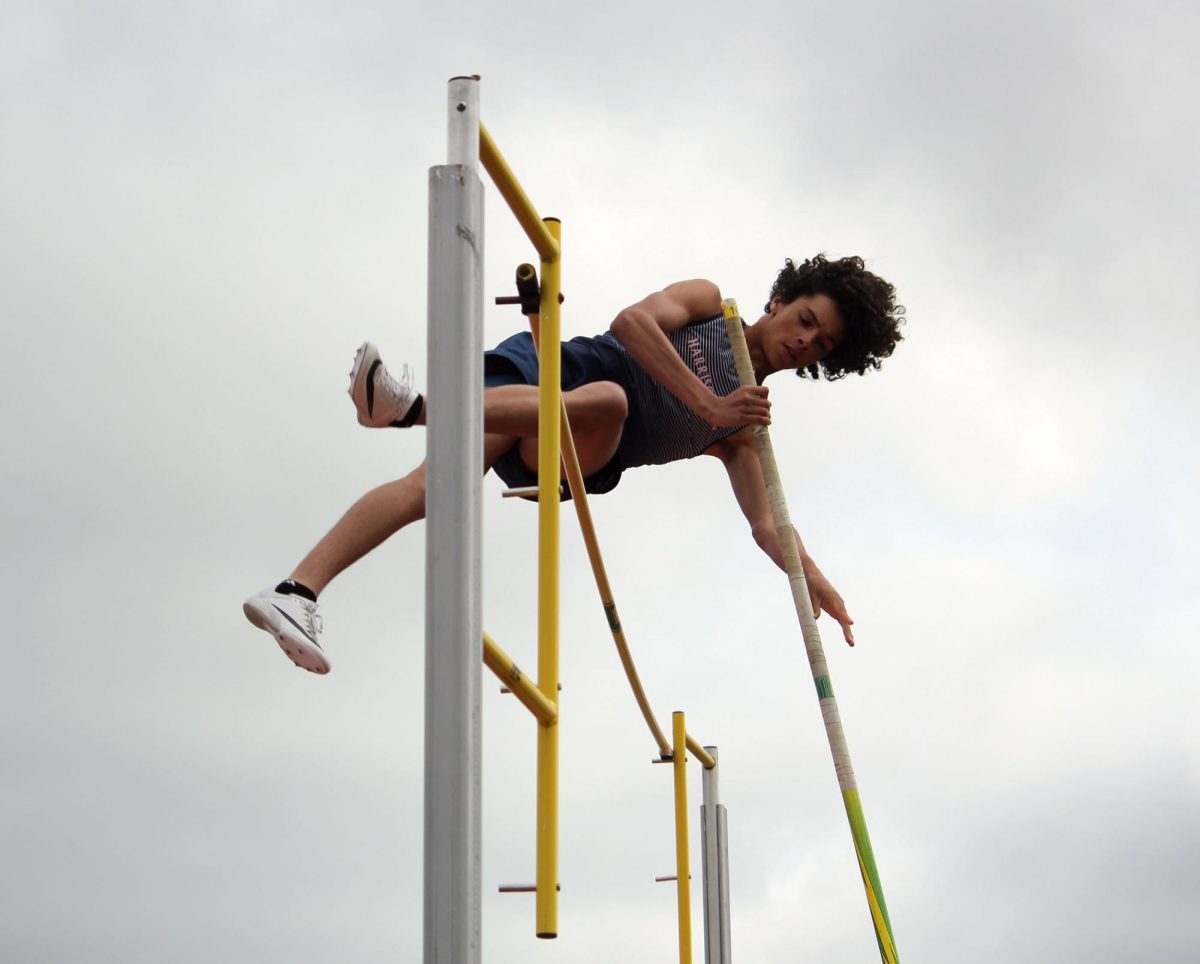 Junior Zion Hunter narrowly making it over the bar.