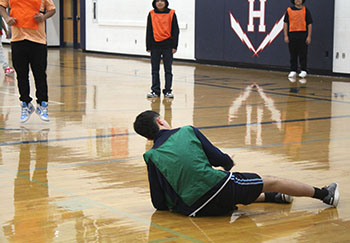 Student falls while playing soccer, but still manages to score