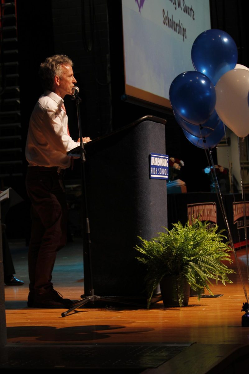 Mr. Gibson introducing his scholarships.