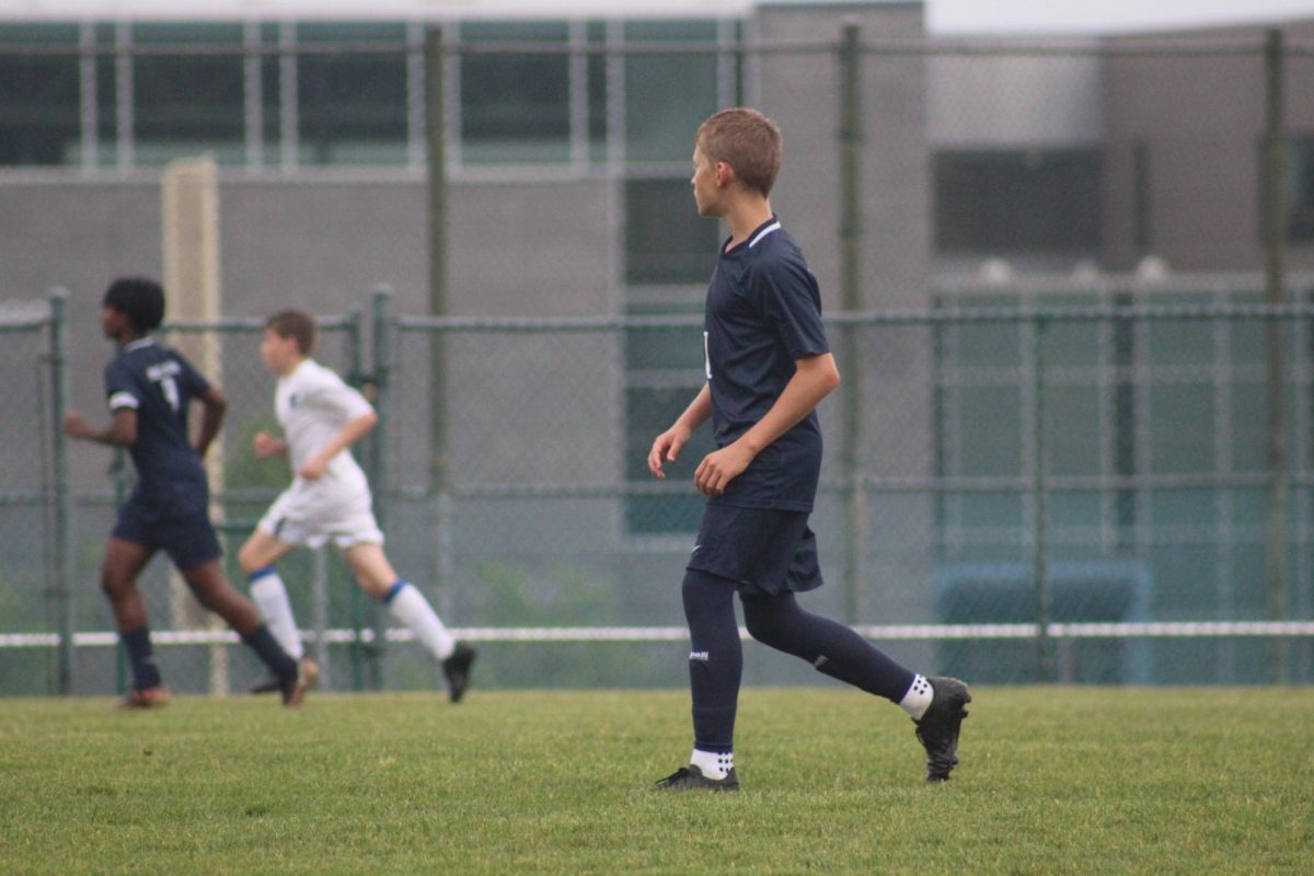 Freshman Malachi DiGennaro stays attentive to the ball.