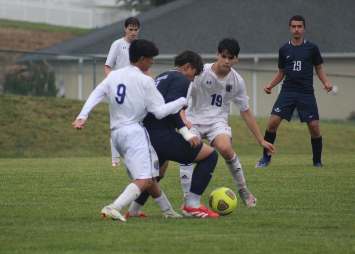Sophomore Jeferson Rivera attempts to steal the ball.