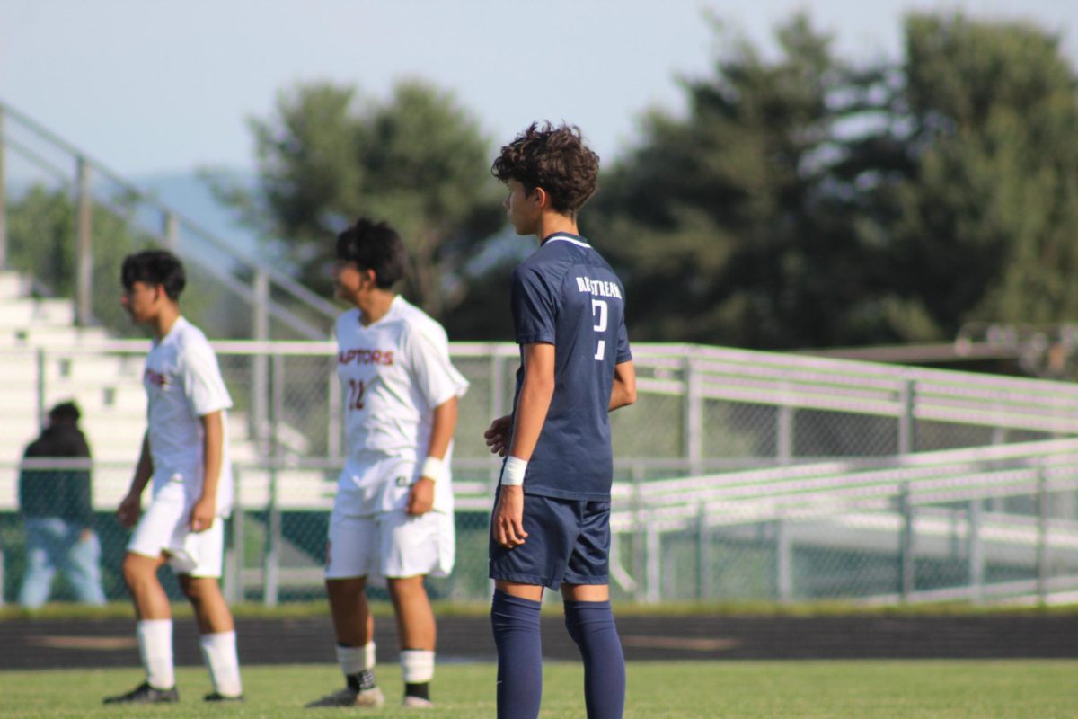 Eighth Grader Joel Metzler waits for the game to being. 