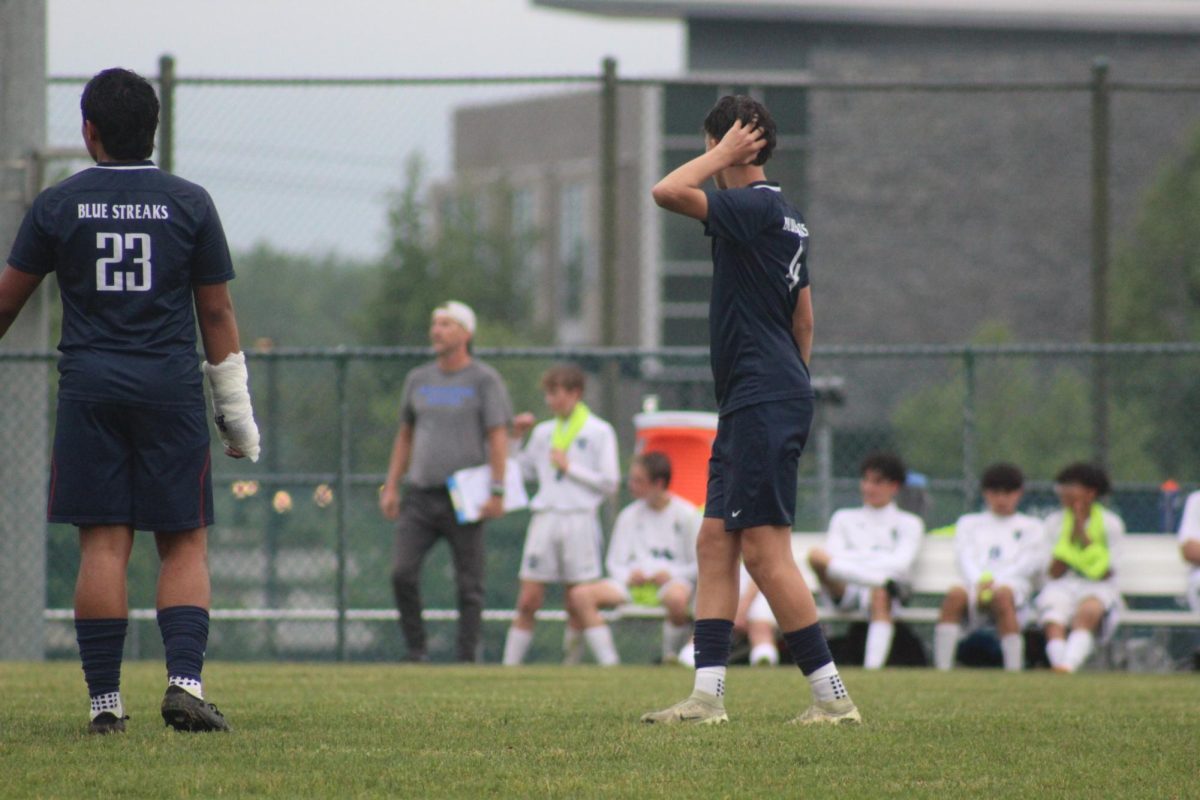 Freshman Silas Long gets ready for his next move.