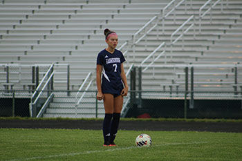 Freshman Rylan Walters is starting off the game with a kick.