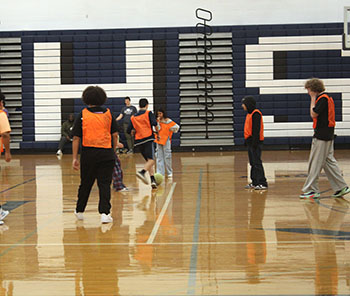 Teams playing soccer
