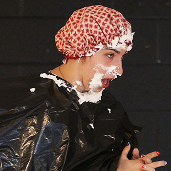 Anna Henkel after being pied.