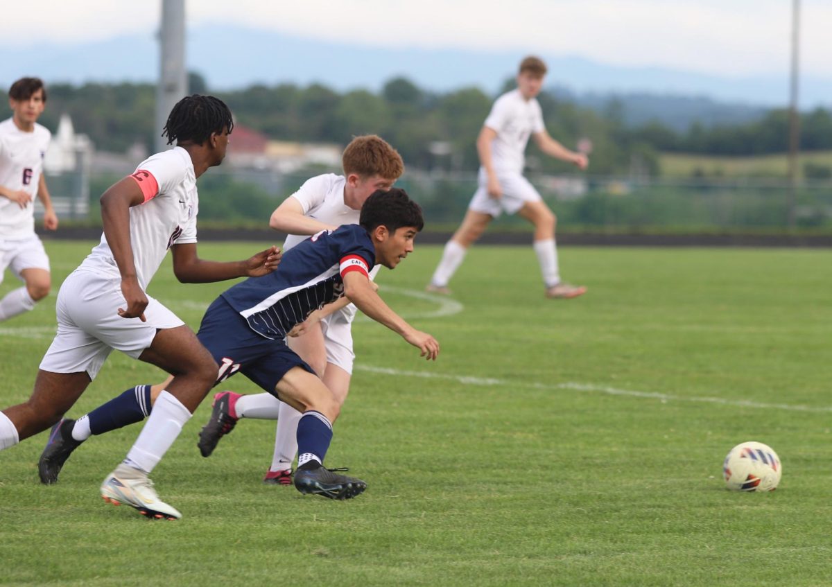 Senior Izaack Cruz running after the ball