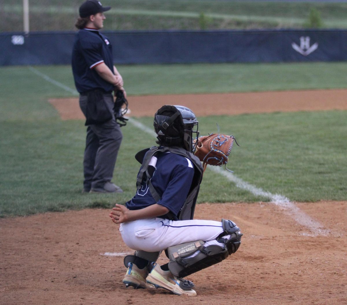 Eighth grader Xavier Perry prepares to catch the ball.