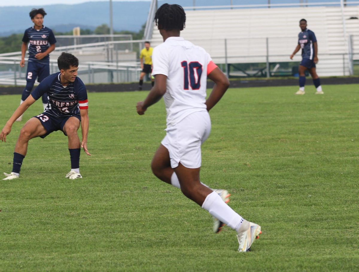 Senior Miguel Osorto looking for the ball