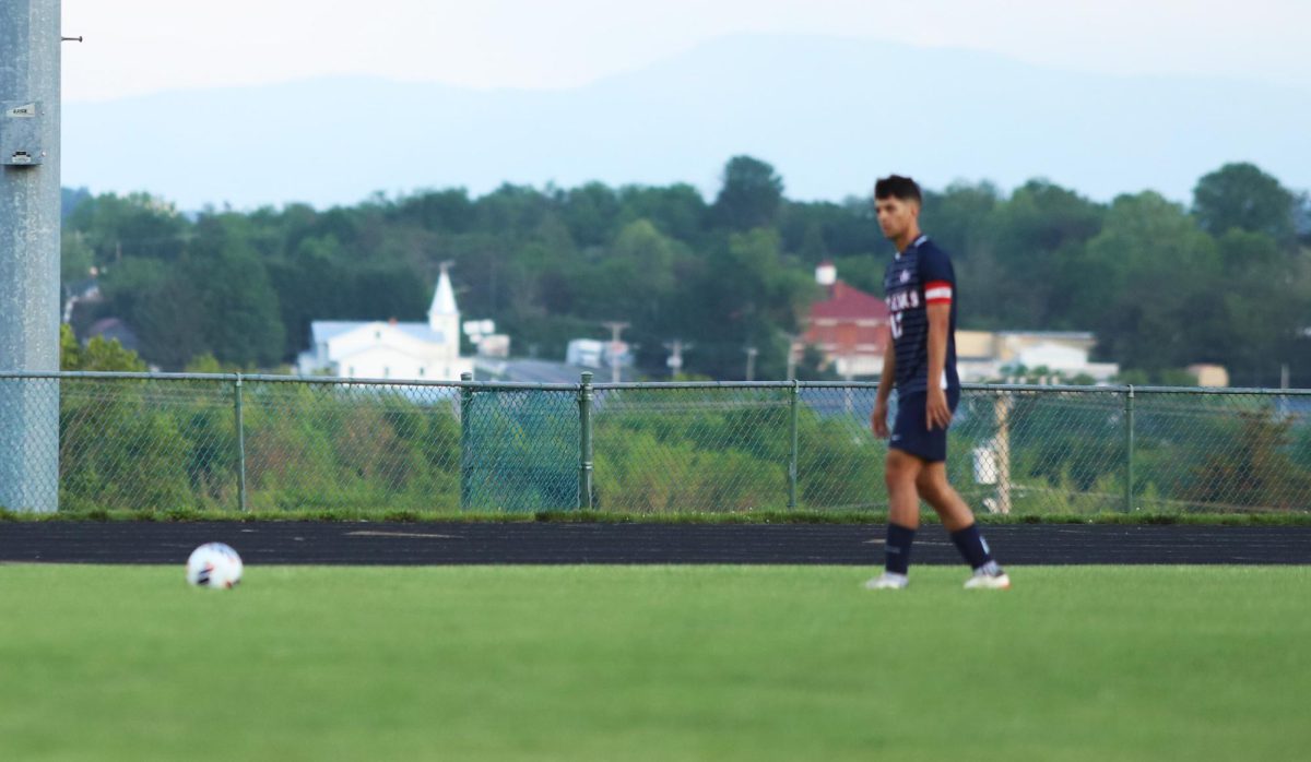 Senior Miguel Osorto Osorto looking where to kick the ball.
