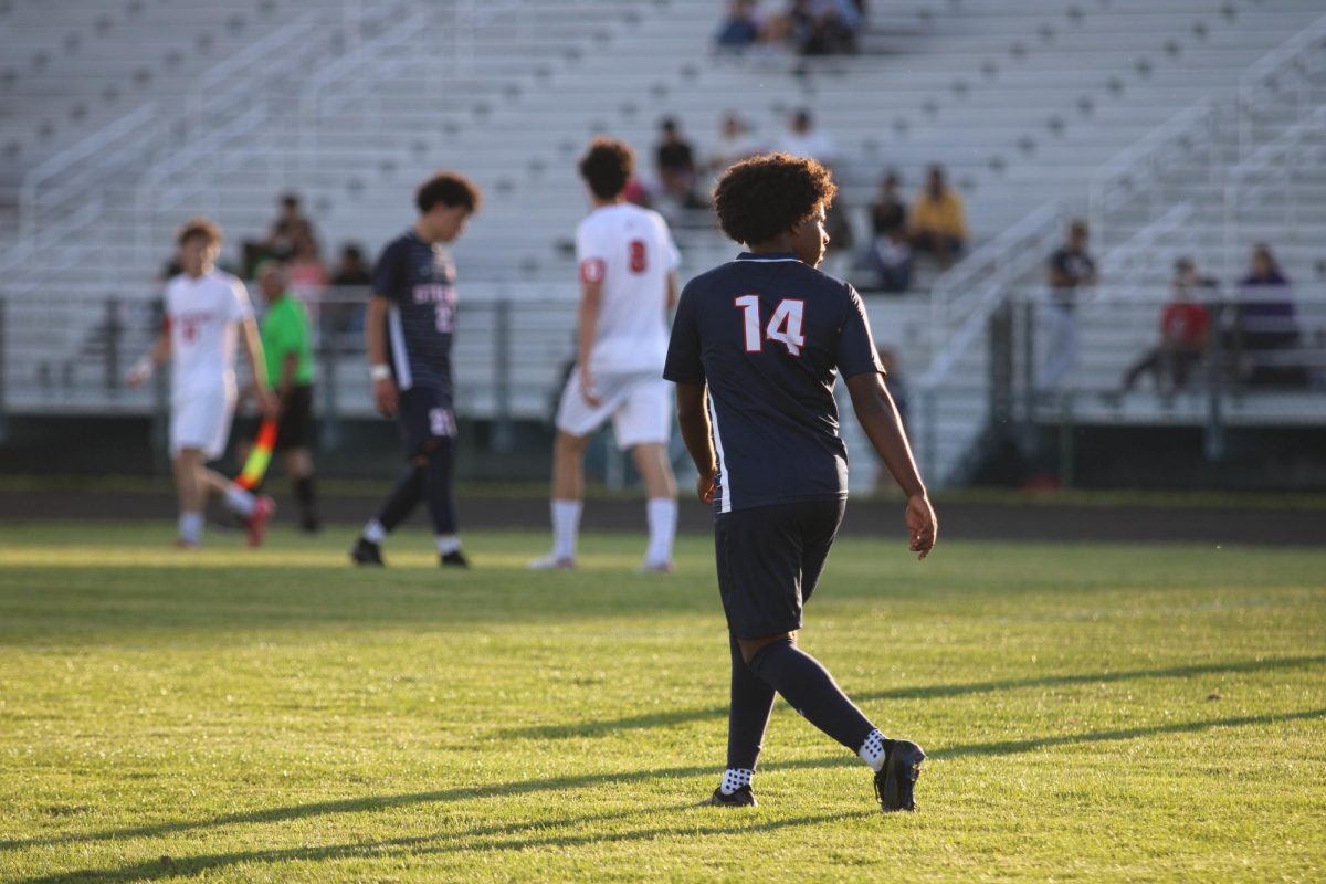 Senior Temesgen Habtemichael on the field.