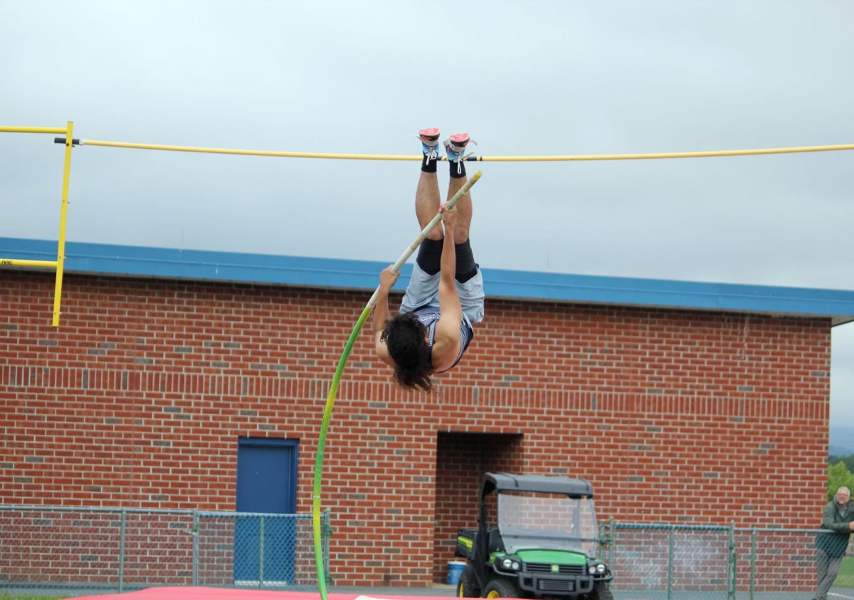 Dominic Rodriguez swinging up.
