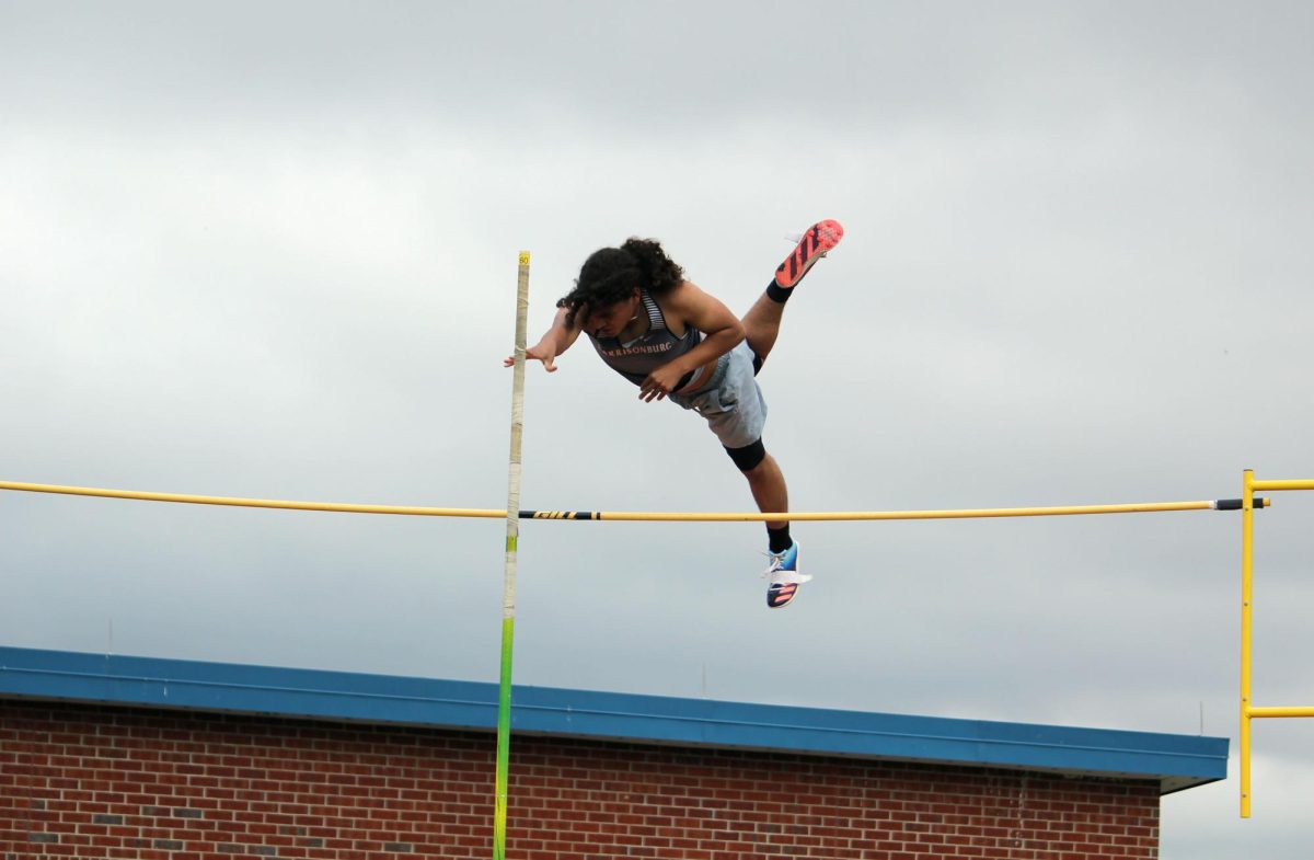 Dominic Rodriguez floating over the bar.