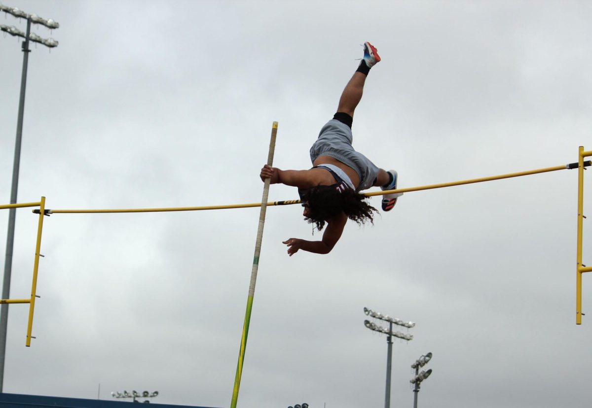 Dominic Rodriguez almost over the bar.