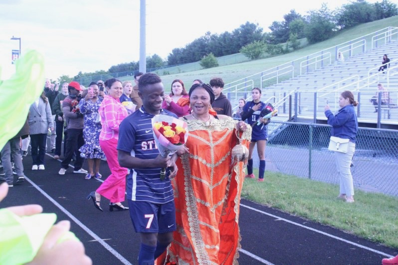 Senior Wilondja Baukyaka  walks down the track.