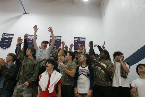 The Strike zone celebrates winning a point.