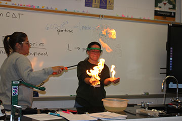 When Ms. Smith helper was turning Ms.Smith hands on fire to began the experiment.