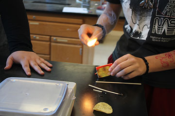 Here is a student getting ready to start the experiment.