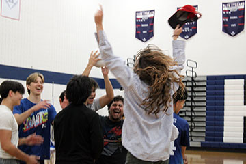 The Juniors celebrating since they won against the Seniors.