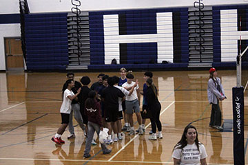 Sophomores taking their time out, since the Juniors made a comeback.