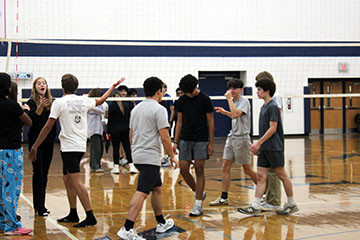 The Sophomores losing the match between the Juniors.