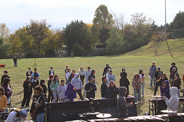 The Rock City Regiment practicing their performance.