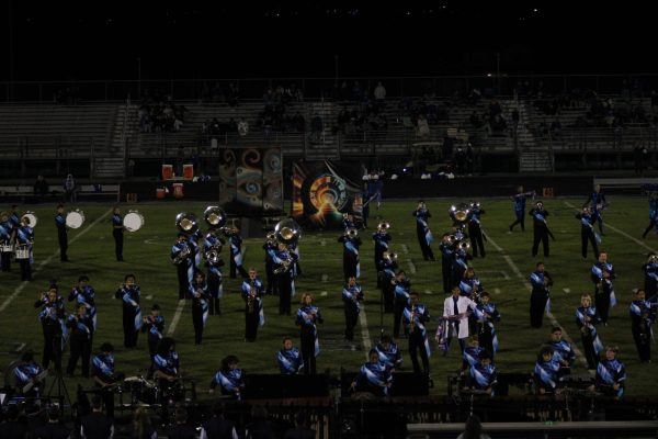 The Marching Band performs at halftime.