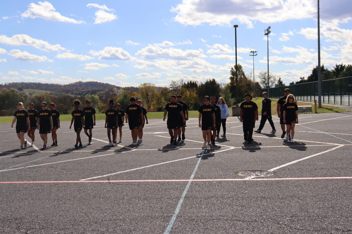 JROTC practices drill